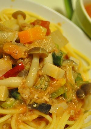 ミネストローネでパスタ（賄い風）-レシピのメイン写真