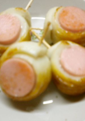 Oお弁当（魚肉ソーセージの竹輪巻き焼き）-レシピのメイン写真