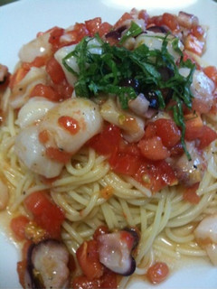 タコとトマトの簡単☻冷製パスタ-レシピのメイン写真