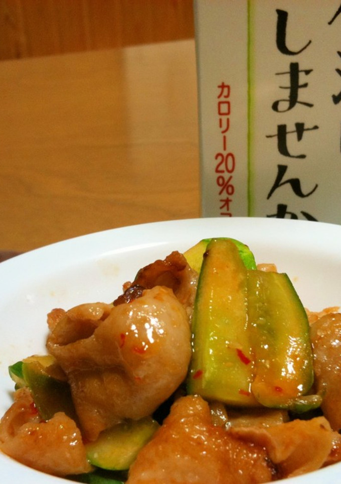 鶏皮ときゅうりの豆板醤炒め-レシピのメイン写真