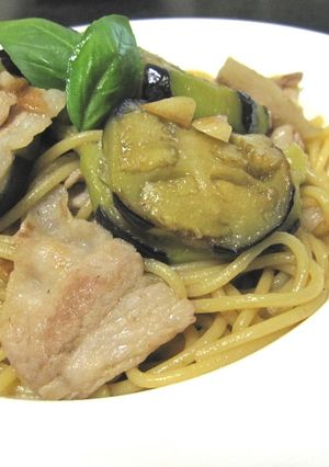ナスと豚バラの和パスタ（醤油風味）-レシピのメイン写真