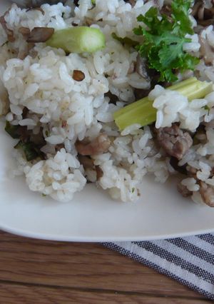 マイタケ＆夏野菜のゆず胡椒バターピラフ-レシピのメイン写真