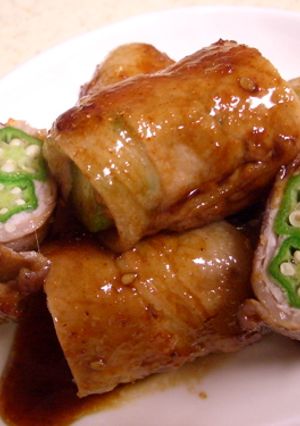 オクラの豚巻き焼き肉味-レシピのメイン写真