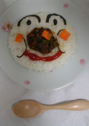 ドライカレーでアンパンマン-レシピのメイン写真