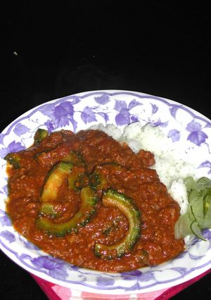 ゴーヤとトマトのキーマカレー-レシピのメイン写真