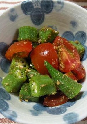 オクラとミニトマトの胡麻和え-レシピのメイン写真