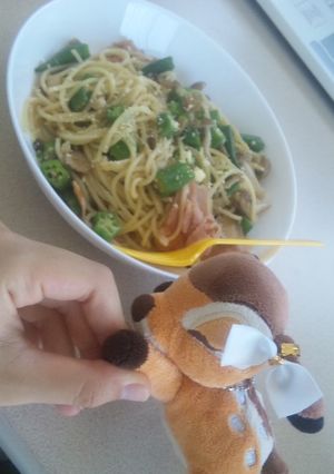オクラとベーコンきのこのパスタ-レシピのメイン写真