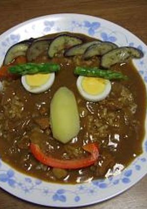 夏野菜のお絵かきカレー-レシピのメイン写真
