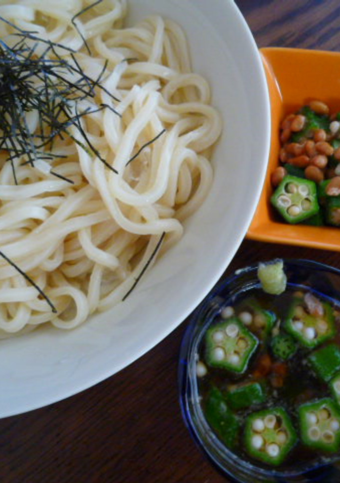 おくらと納豆の、とろっと冷やしうどん-レシピのメイン写真