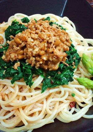 モロヘイヤ＆納豆のネバネバ冷製パスタ-レシピのメイン写真