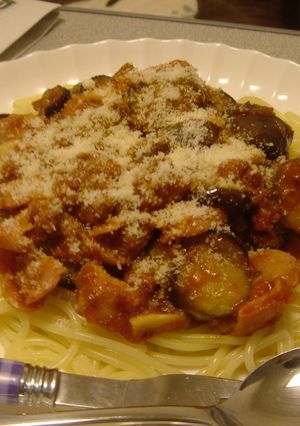 なすびベーコンミートソースパスタ-レシピのメイン写真