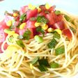 シンプルトマトの冷製パスタ