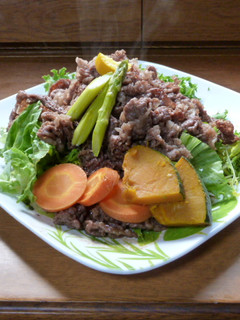 夏!がっつり甘辛焼き肉と蒸し野菜-レシピのメイン写真