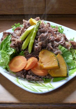 夏！がっつり甘辛焼き肉と蒸し野菜-レシピのメイン写真