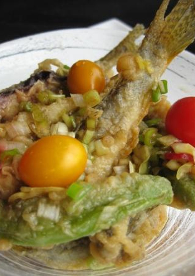 ハゼと夏野菜の揚げびたし　ハゼの天ぷらで-レシピのメイン写真