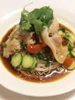豚ロースと夏野菜のさっぱり冷そうめん-レシピのメイン写真