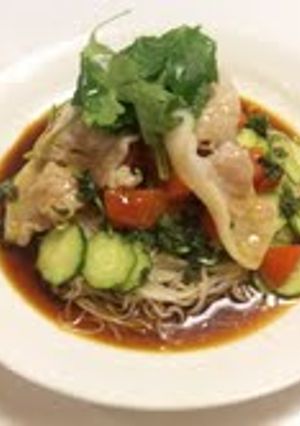 豚ロースと夏野菜のさっぱり冷そうめん-レシピのメイン写真
