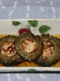 ゴーヤの肉詰め かつおでさっと煮-レシピのメイン写真