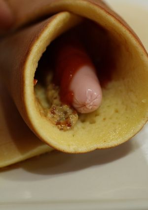 パンケーキでまきまきアメリカンドッグ-レシピのメイン写真