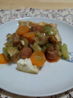 豆腐とウィンナーの簡単炒め♪-レシピのメイン写真