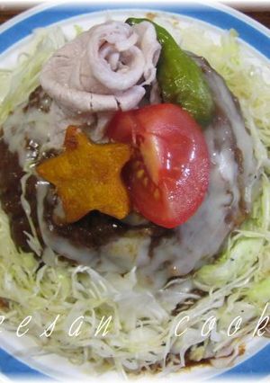 薄切り豚肉でお花のデコカレー-レシピのメイン写真