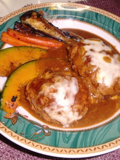 カレー煮込みハンバーグ&焼き野菜-レシピのメイン写真
