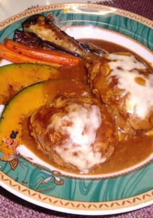 カレー煮込みハンバーグ&焼き野菜-レシピのメイン写真