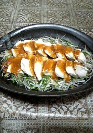 鶏肉の冷しゃぶ☆酢味噌かけ-レシピのメイン写真