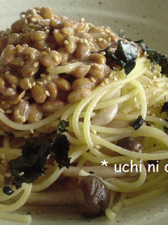ねぎ&しめじ入り 納豆スパゲッティ-レシピのメイン写真