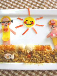 夏の絵日記カレー『海水浴の思い出♪』-レシピのメイン写真