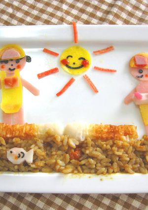 夏の絵日記カレー『海水浴の思い出♪』-レシピのメイン写真