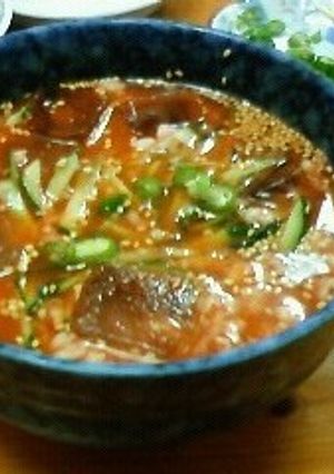 夏にぴったりの冷たい味噌汁　韓国式冷汁　-レシピのメイン写真