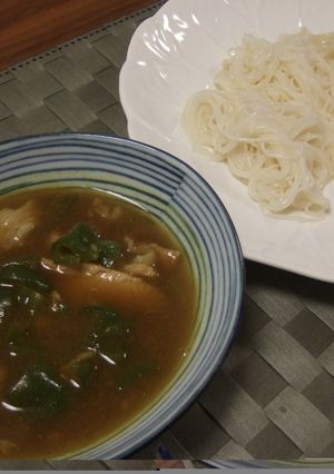 豚とピーマンのカレー風味そうめんつけめん-レシピのメイン写真