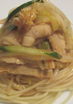 豚キムチ元気パスタ！-レシピのメイン写真