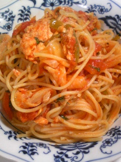 鮭とキャベツのトマトソースパスタ-レシピのメイン写真