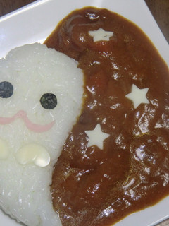 カレーにお化け ハローウィンにいかが?-レシピのメイン写真