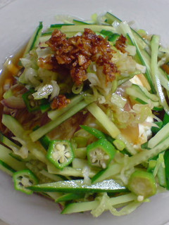 夏野菜の冷奴にんにくラー油のせ-レシピのメイン写真