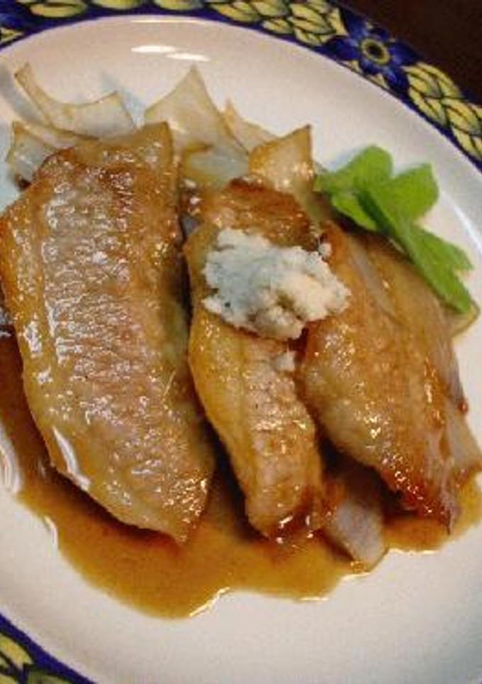 山わさびを添えた「豚トロの甘辛焼き」-レシピのメイン写真