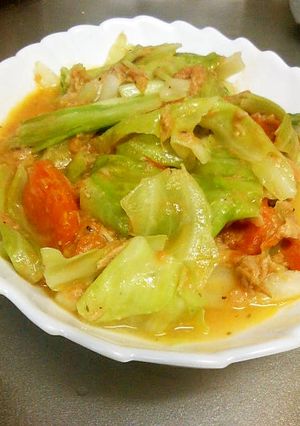 超簡単♪キャベツとツナのトマト炒め-レシピのメイン写真