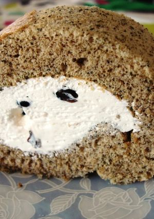 乳製品無し　ほうじ茶黒豆ロールケーキ-レシピのメイン写真