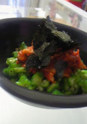 オクラ〜キムチのせ〜-レシピのメイン写真