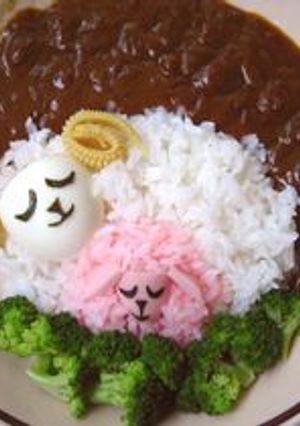 デコカレー✿ひつじさん親子のお昼寝✿-レシピのメイン写真