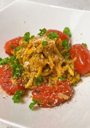 黄ズッキーニヌードルのツナカレー炒め-レシピのメイン写真