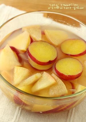 ひんやり♪サツマイモと林檎の蜂蜜レモン煮-レシピのメイン写真