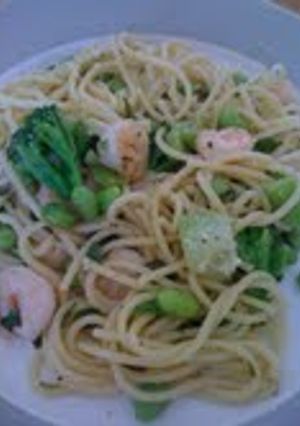 ブロッコリーと枝豆のエビパスタ-レシピのメイン写真
