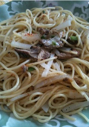 さんま煮付けで、簡単和風パスタ！-レシピのメイン写真