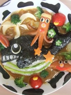 <<夏だ☆海だ☆くじらカレー>>-レシピのメイン写真