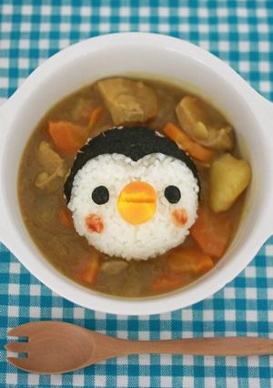 【デコカレー】超簡単！ペンギンのカレー♪-レシピのメイン写真