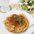 トマト煮込みの簡単パスタ