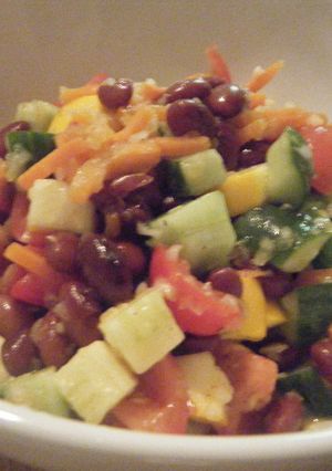 お豆と夏野菜のカレー風味サラダ-レシピのメイン写真